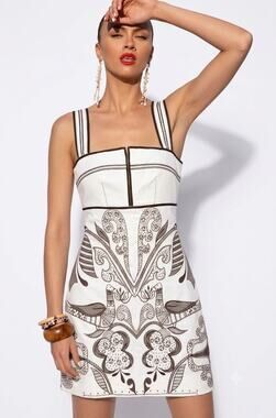 LUG VON SIGA Embroidered Bird Mini Dress Size 34 (translate to size 2) NWT